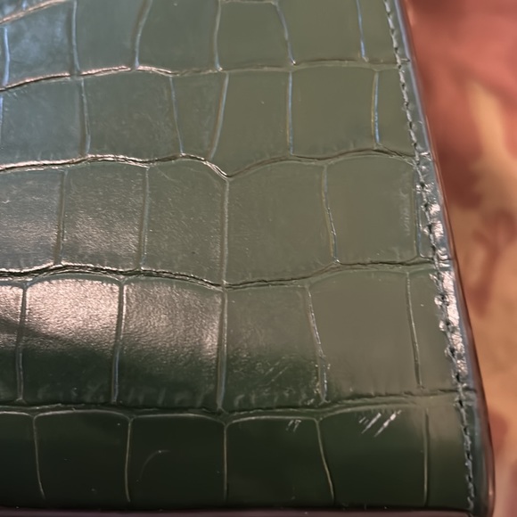 Michael Kors Nouveau Hamilton Crocodile Embossed Leather Satchel Moss EUC - Picture 7 of 7